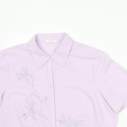 Womens UK Size 16 Marks and Spencer Purple Basic Button-Up