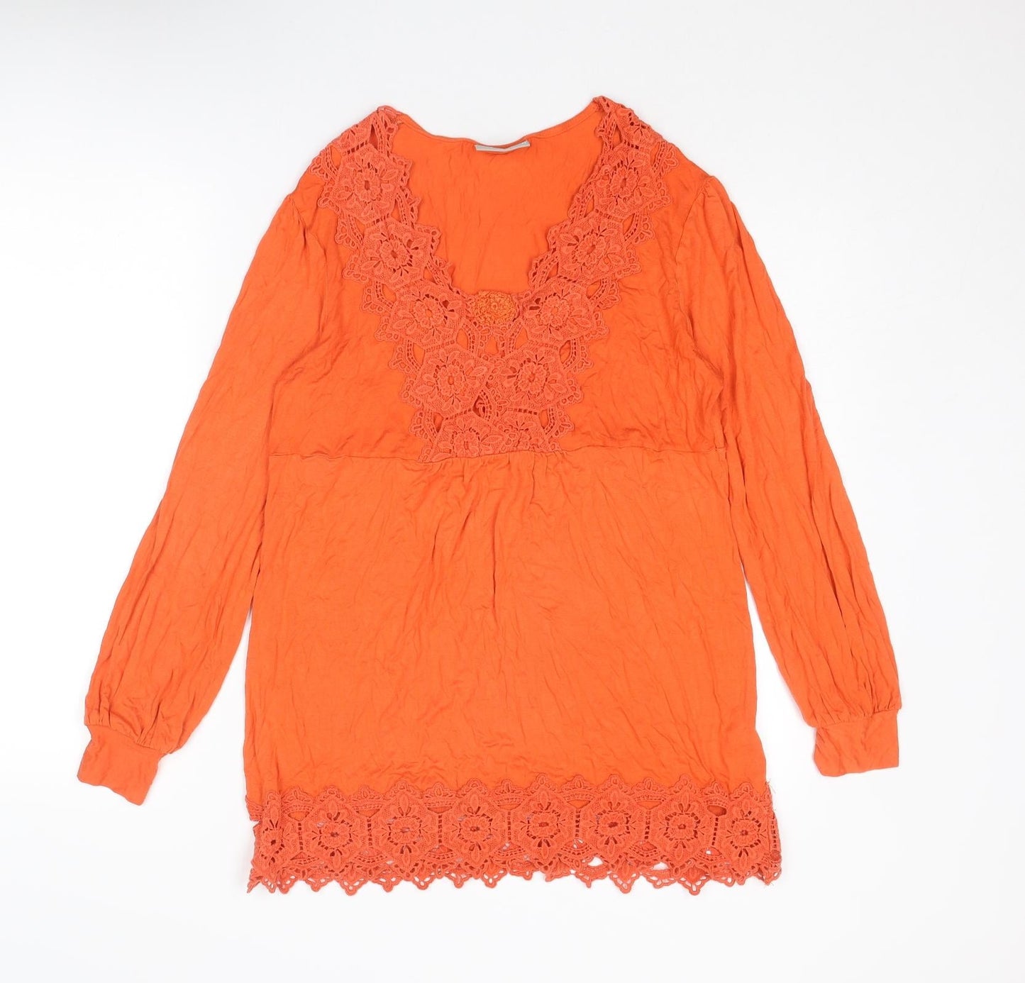 Womens UK Size M Wallis Orange Tunic Blouse