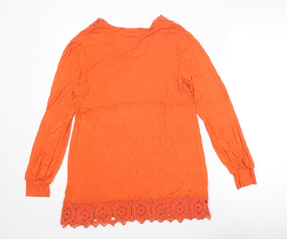 Womens UK Size M Wallis Orange Tunic Blouse