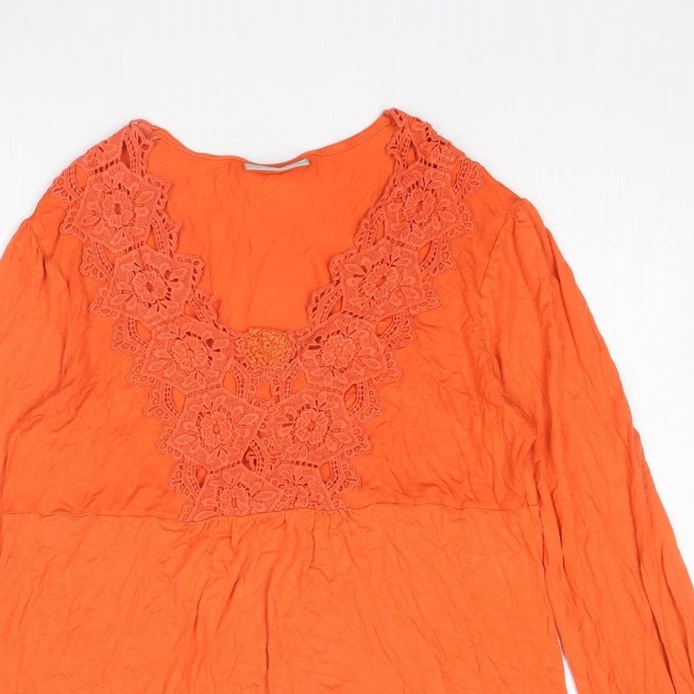Womens UK Size M Wallis Orange Tunic Blouse