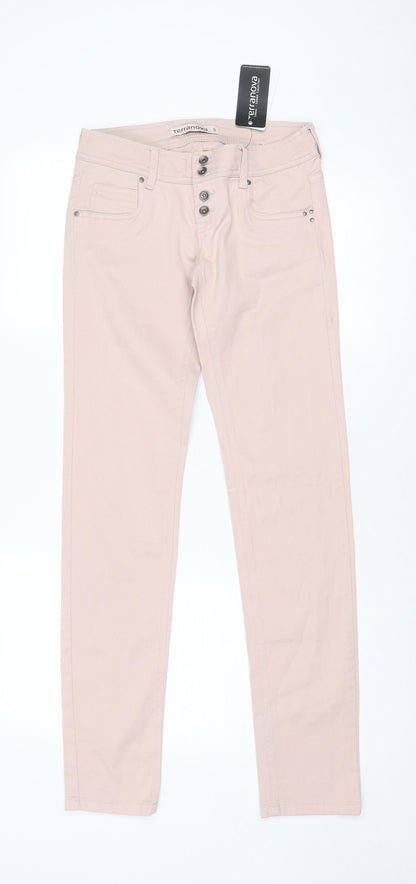 Womens UK Size S Terranova Regular Fit Skinny Pink Jeans