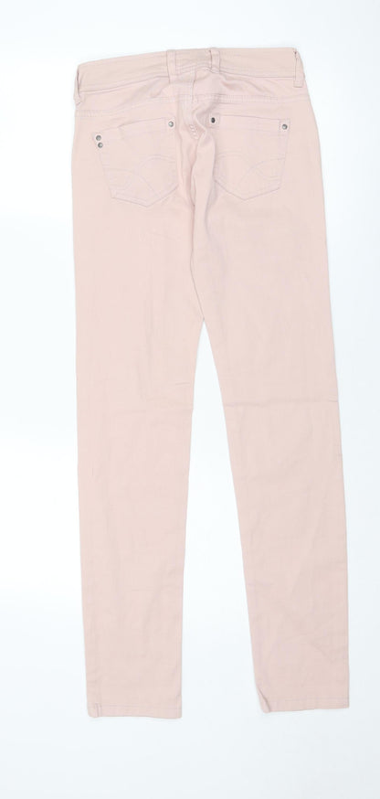 Womens UK Size S Terranova Regular Fit Skinny Pink Jeans