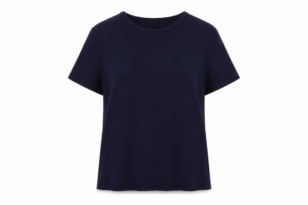 Womens UK Size 8 Selected Femme Blue Basic T-Shirt