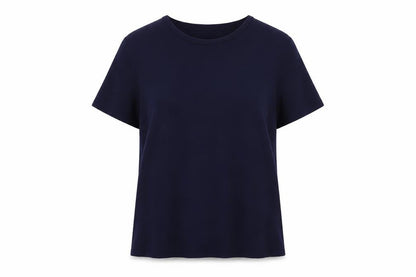 Womens UK Size 8 Selected Femme Blue Basic T-Shirt