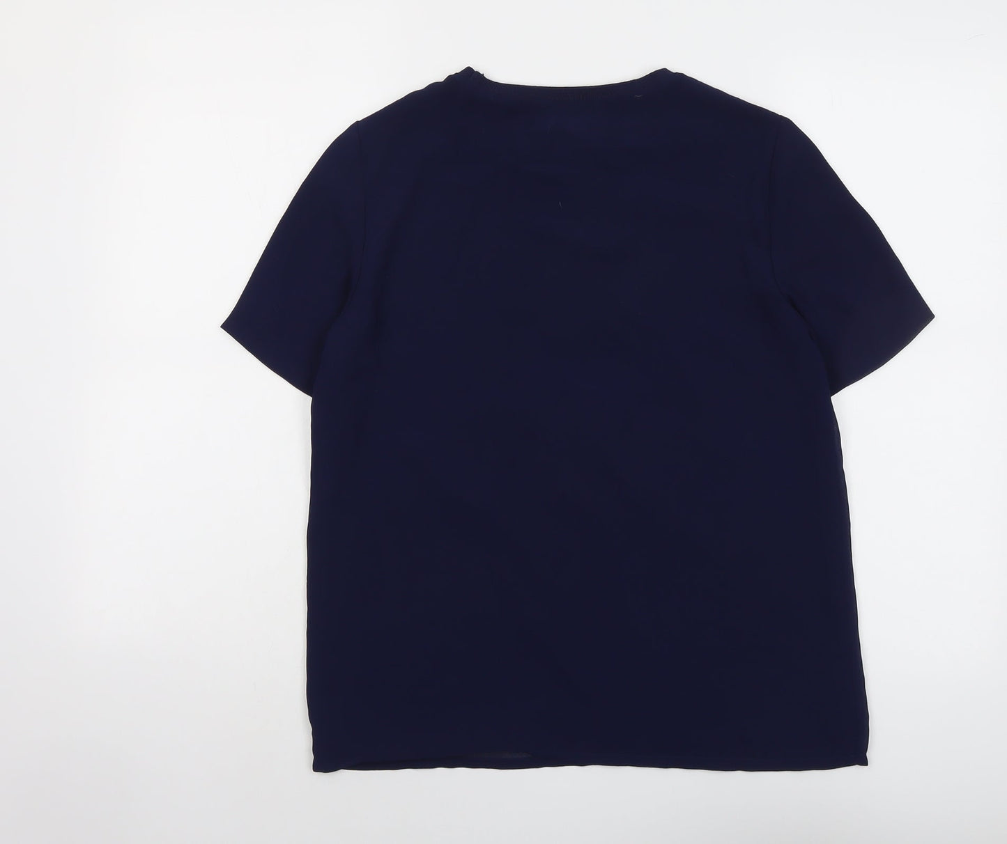 Womens UK Size 8 Selected Femme Blue Basic T-Shirt