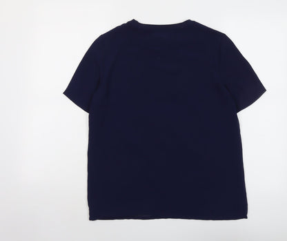 Womens UK Size 8 Selected Femme Blue Basic T-Shirt