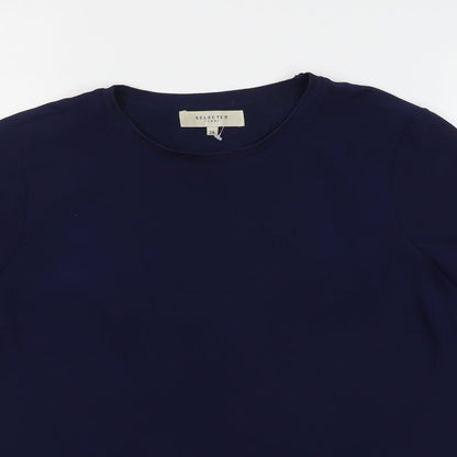 Womens UK Size 8 Selected Femme Blue Basic T-Shirt