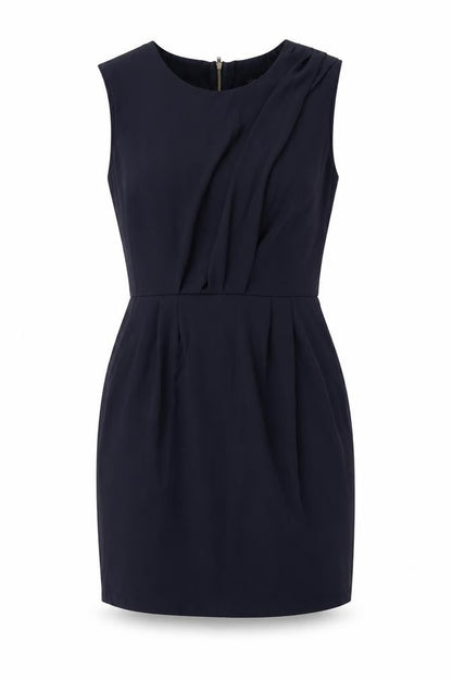 Topshop Womens Grey Polyester Shift Size 10 Boat Neck Zip
