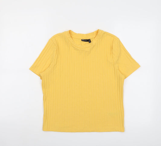 Womens UK Size 18 ASOS Yellow Basic T-Shirt