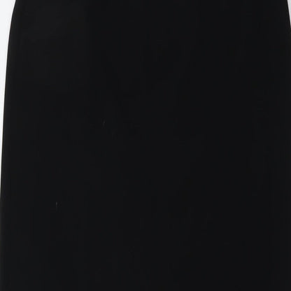 Marks and Spencer Womens Black Polyester Straight & Pencil Skirt Size 10 Button