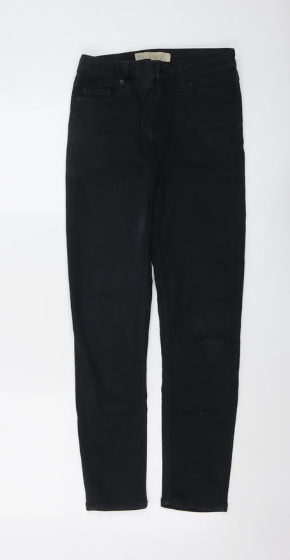 Topshop Womens Black Cotton Skinny Jeans Size 26 in L26 in Regular Button