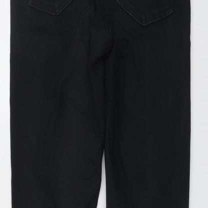 Topshop Womens Black Cotton Skinny Jeans Size 26 in L26 in Regular Button