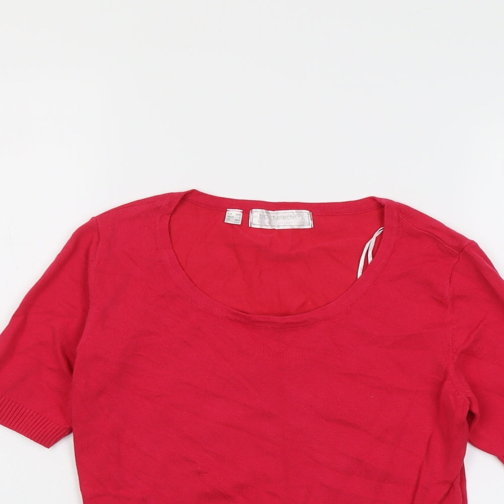 BPC Selection Womens Pink Round Neck Cotton Pullover Jumper Size S