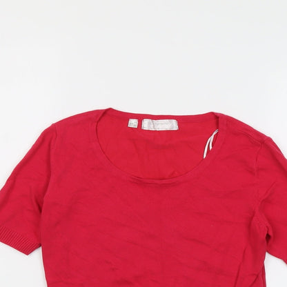 BPC Selection Womens Pink Round Neck Cotton Pullover Jumper Size S