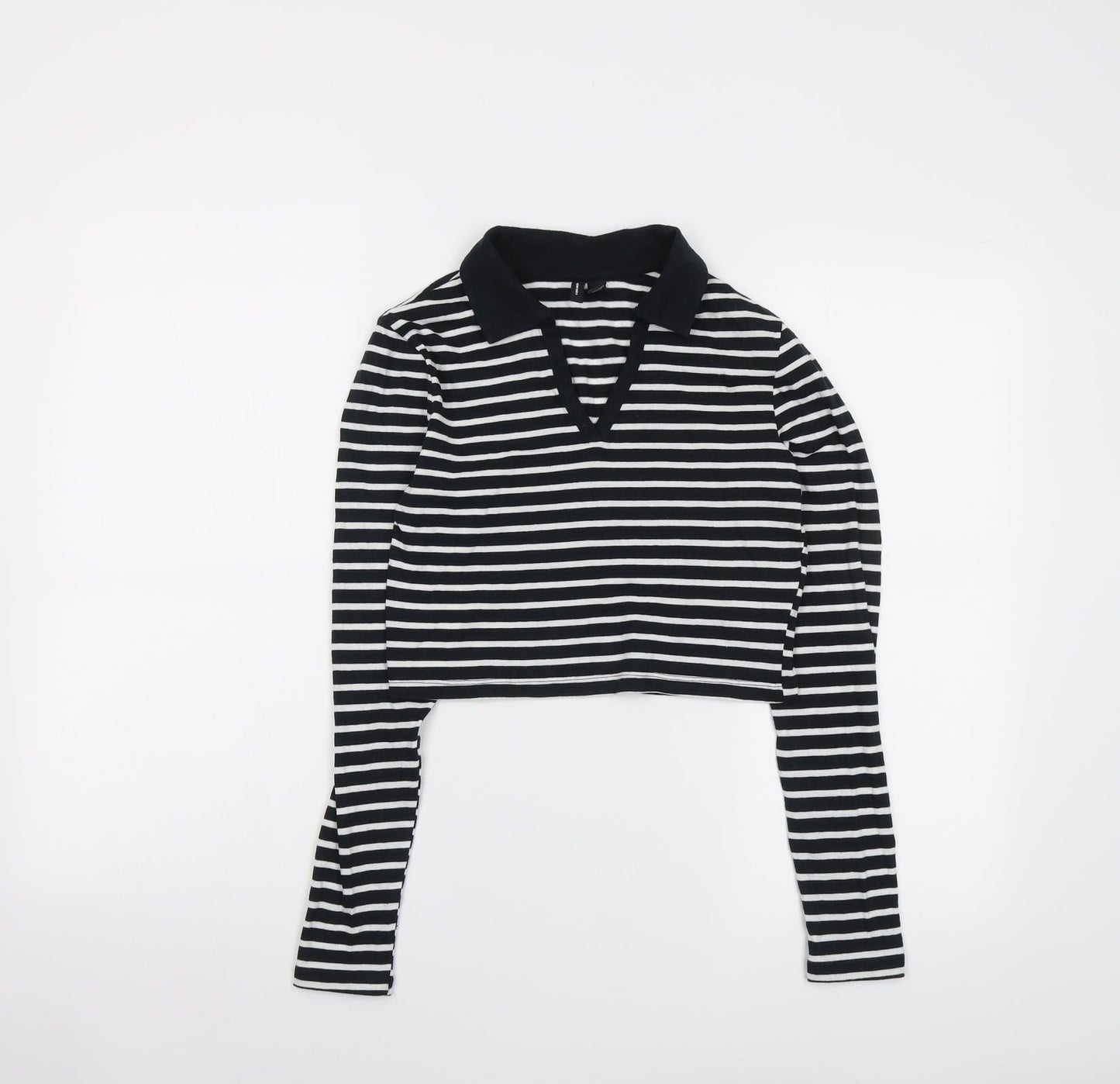 Womens UK Size XS VERO MODA Black Cropped T-Shirt