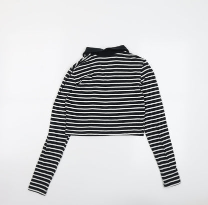 Womens UK Size XS VERO MODA Black Cropped T-Shirt