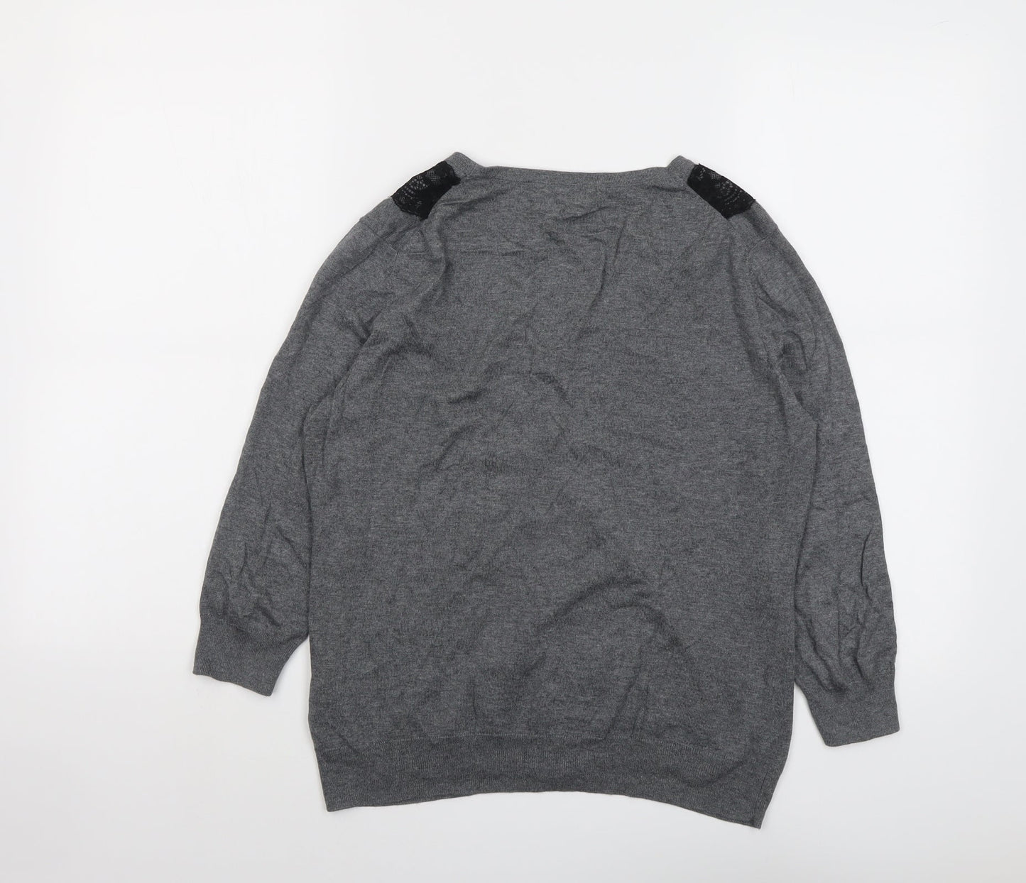 Womens UK Size M H&M Grey Cardigan Jumper