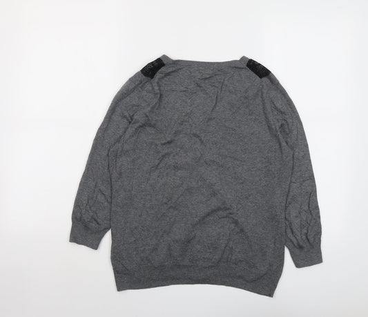 Womens UK Size M H&M Grey Cardigan Jumper