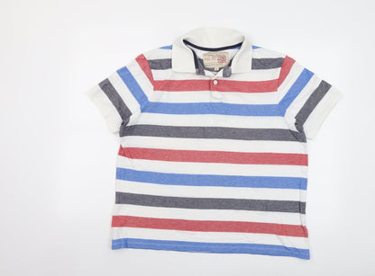 Sand Stone Womens Multicoloured Striped Cotton Basic Polo Size L Collared
