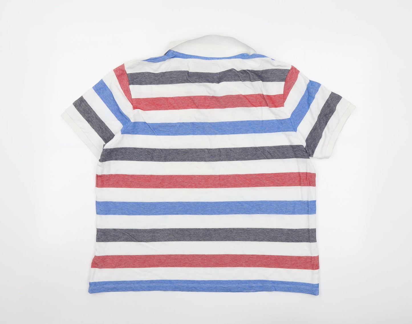 Sand Stone Womens Multicoloured Striped Cotton Basic Polo Size L Collared