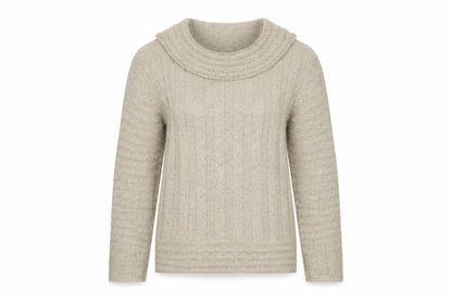 Anne Cramond Womens Beige Round Neck Acrylic Pullover Jumper Size S