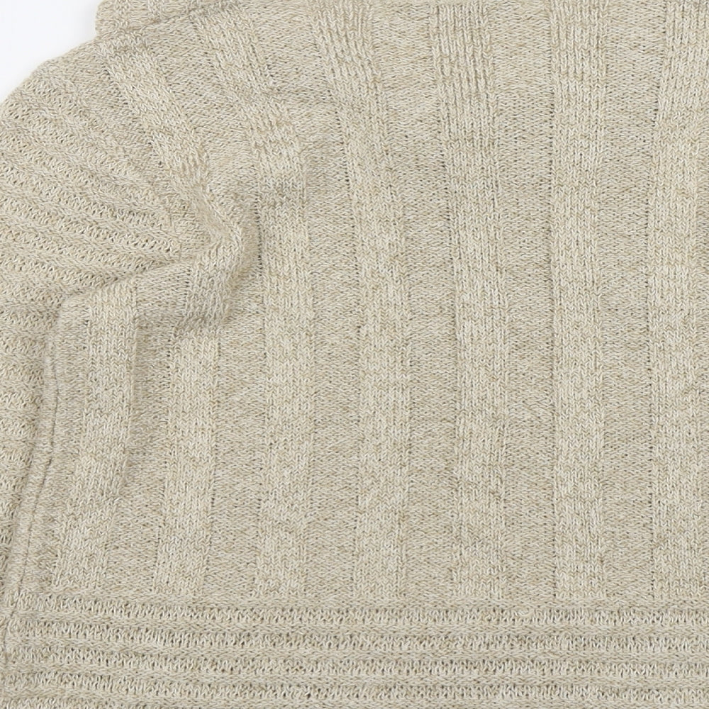 Anne Cramond Womens Beige Round Neck Acrylic Pullover Jumper Size S