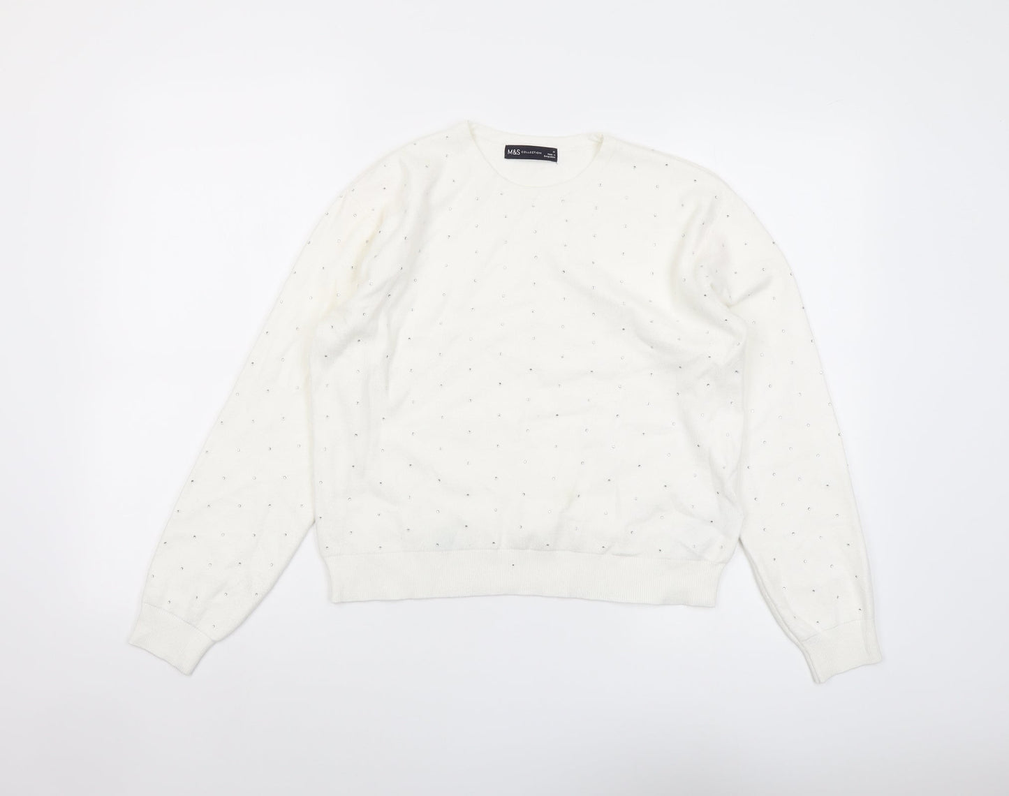 Womens UK Size M Marks and Spencer Ivory Pullover Jumper