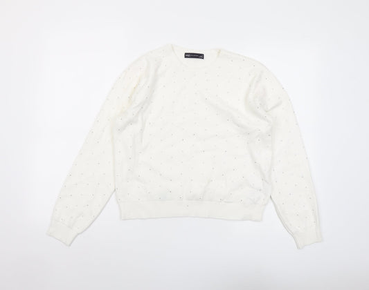 Womens UK Size M Marks and Spencer Ivory Pullover Jumper