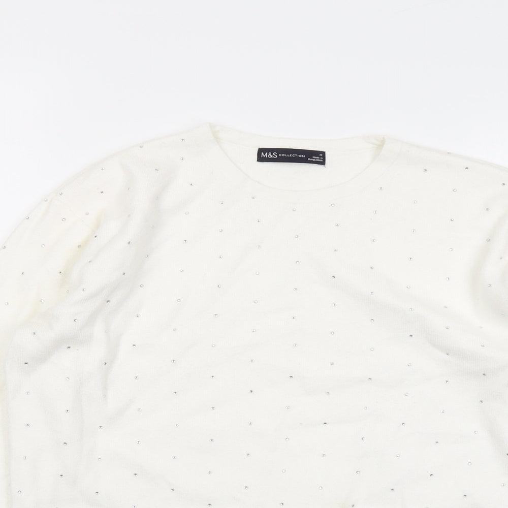 Womens UK Size M Marks and Spencer Ivory Pullover Jumper