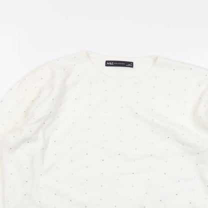 Womens UK Size M Marks and Spencer Ivory Pullover Jumper