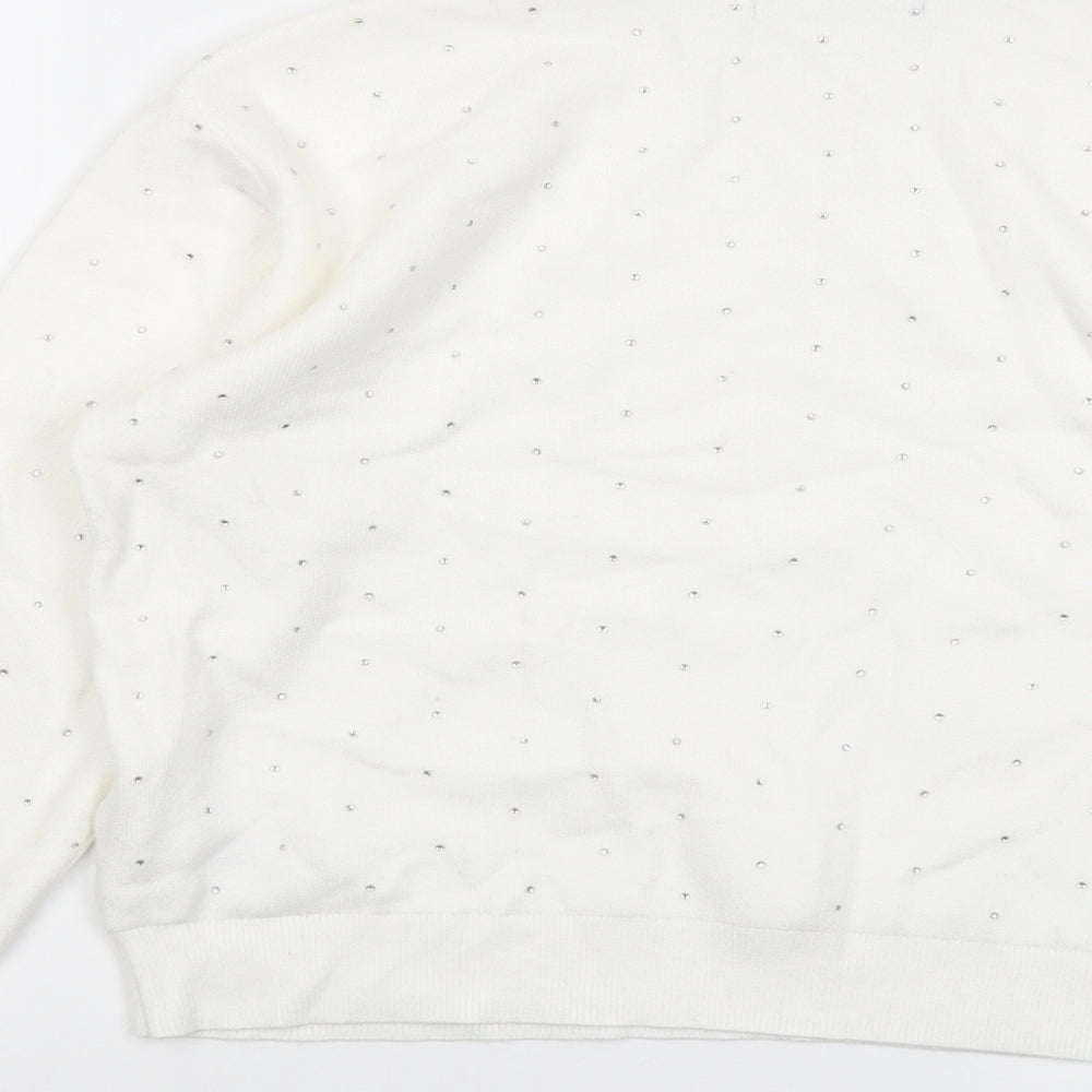 Womens UK Size M Marks and Spencer Ivory Pullover Jumper