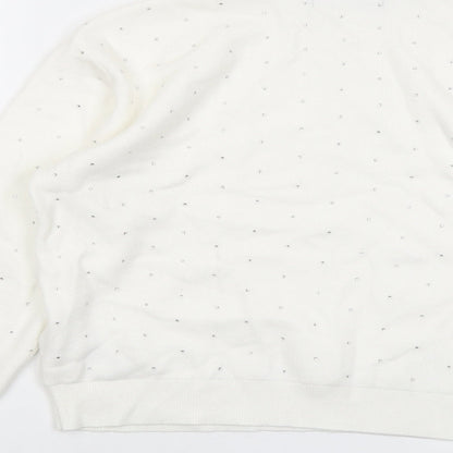 Womens UK Size M Marks and Spencer Ivory Pullover Jumper