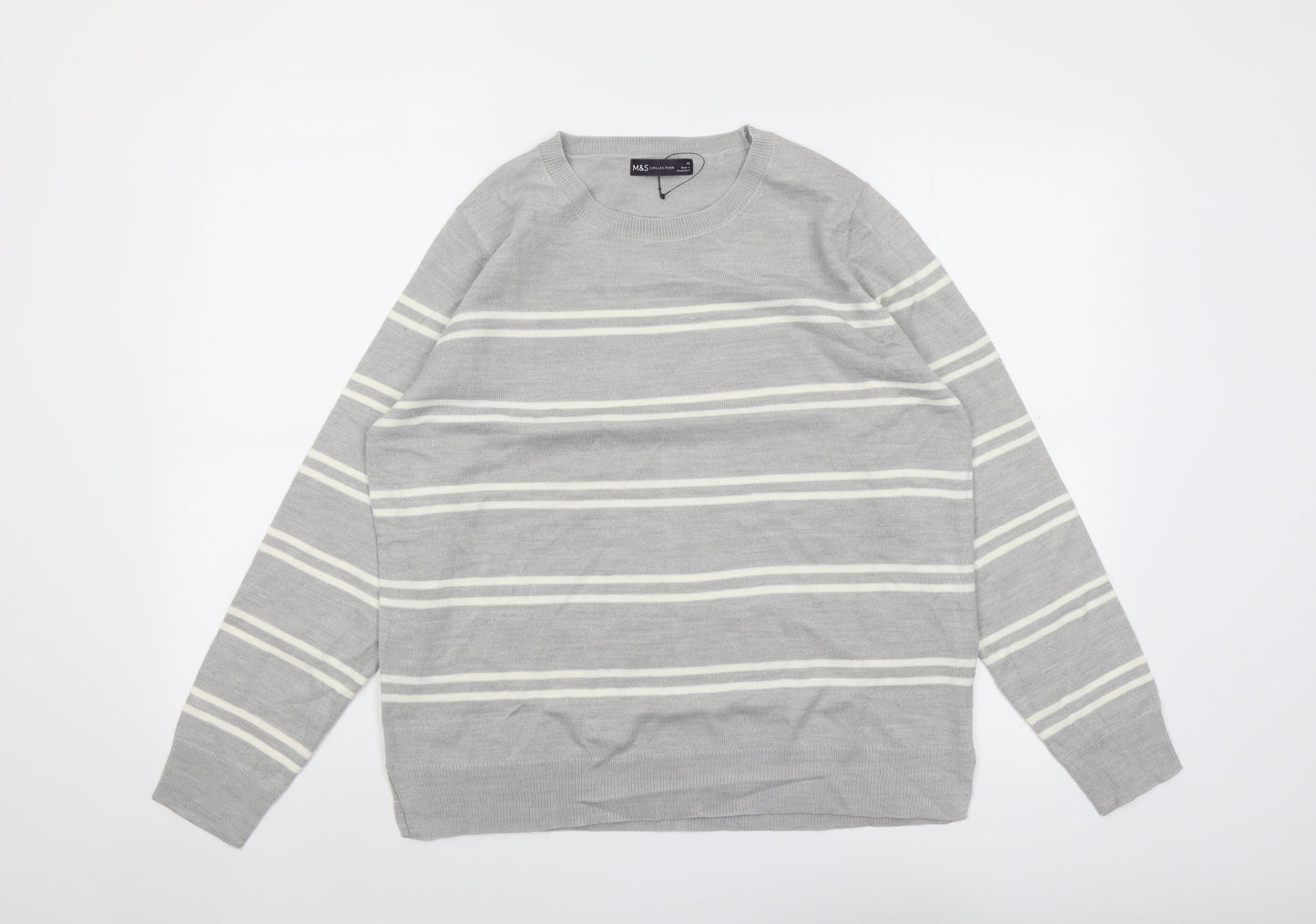 Womens UK Size 16 Marks and Spencer Grey Pullover Jumper