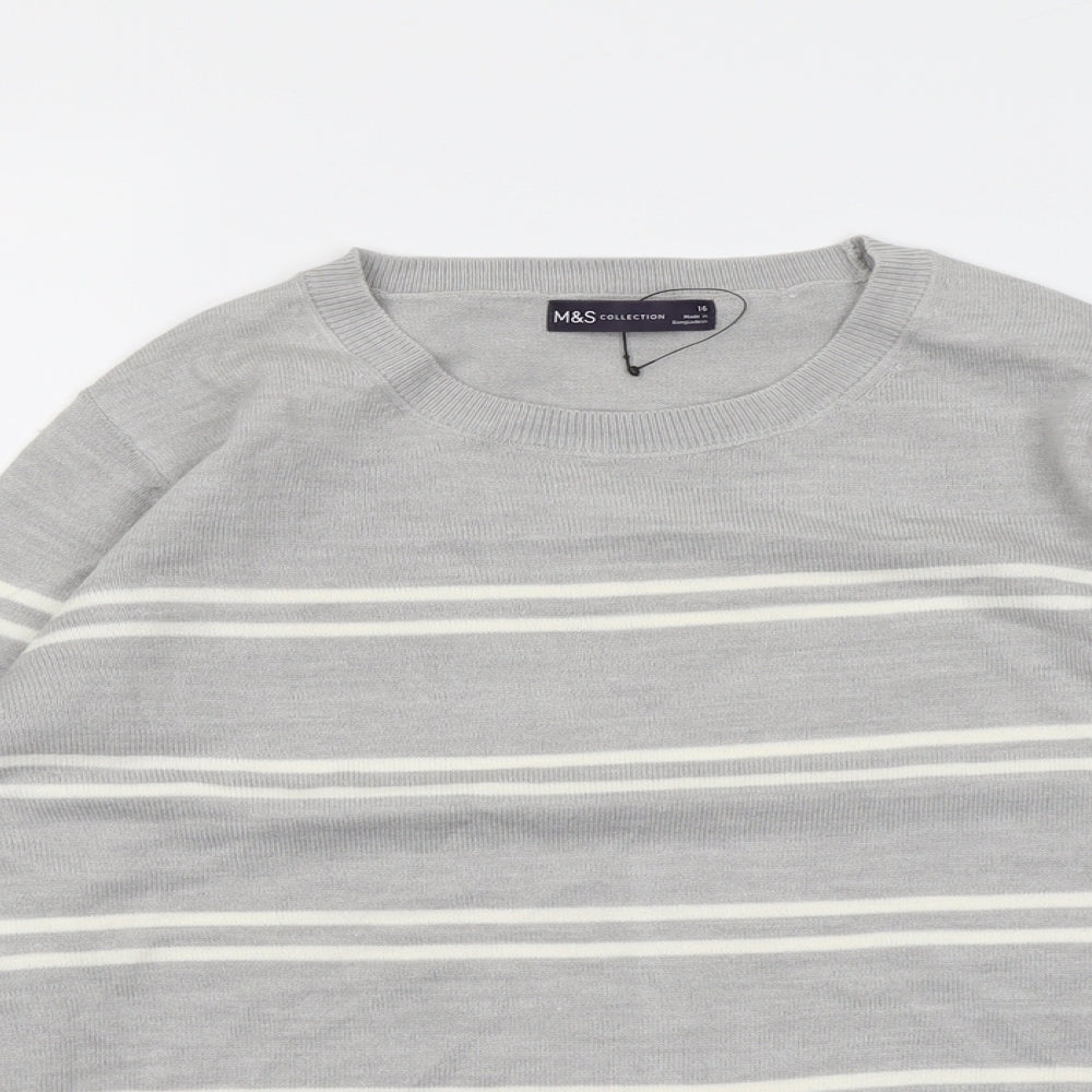 Womens UK Size 16 Marks and Spencer Grey Pullover Jumper