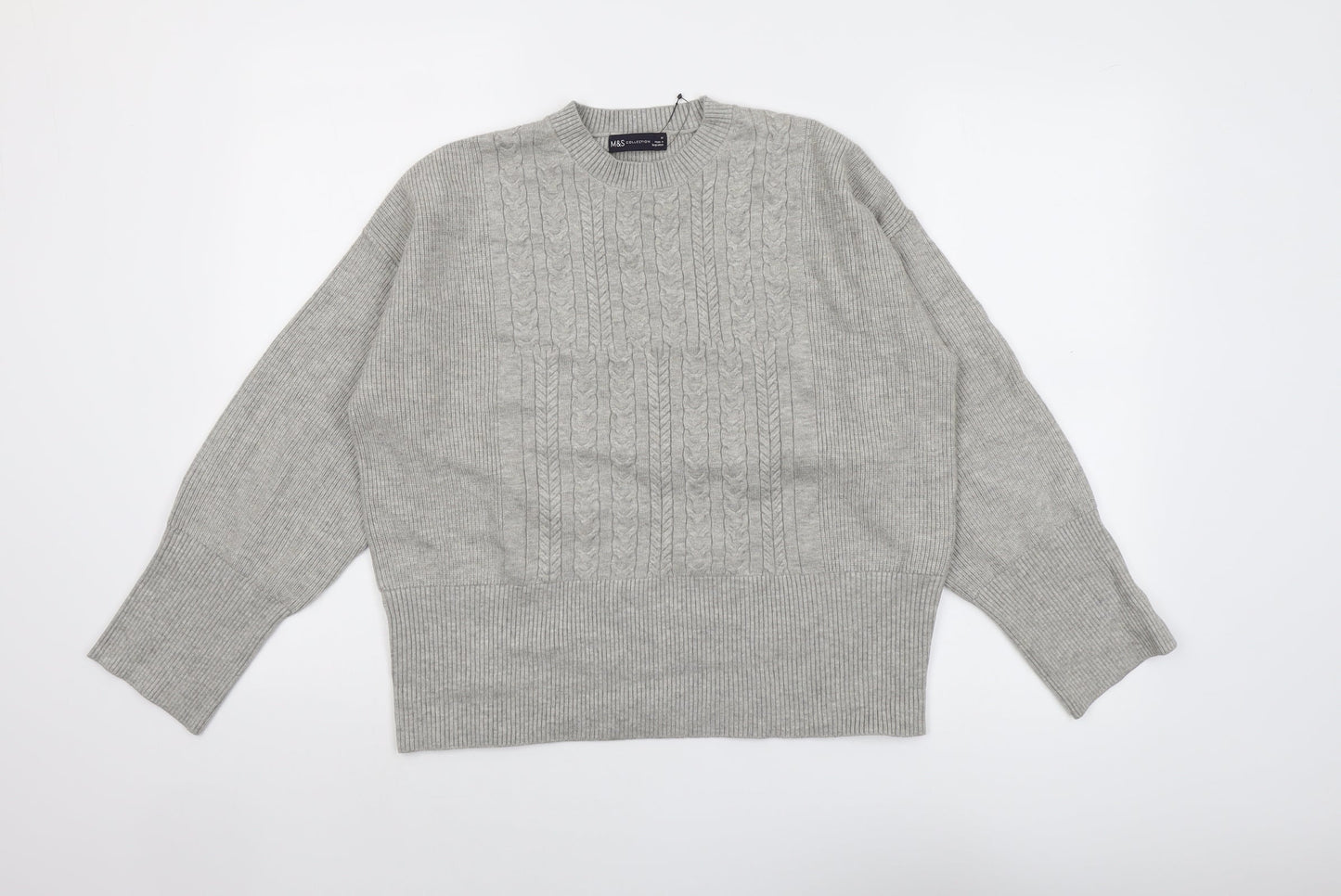 Womens UK Size M Marks and Spencer Grey Pullover Jumper