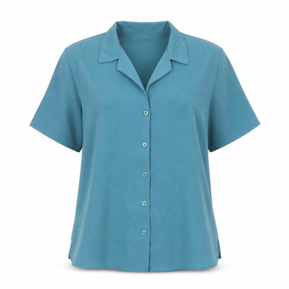 Womens UK Size 12 Classics Blue Basic Button-Up