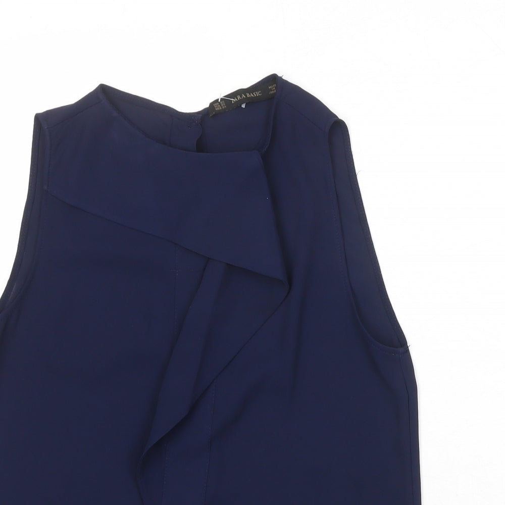 Womens UK Size XS Zara Blue Basic Tank