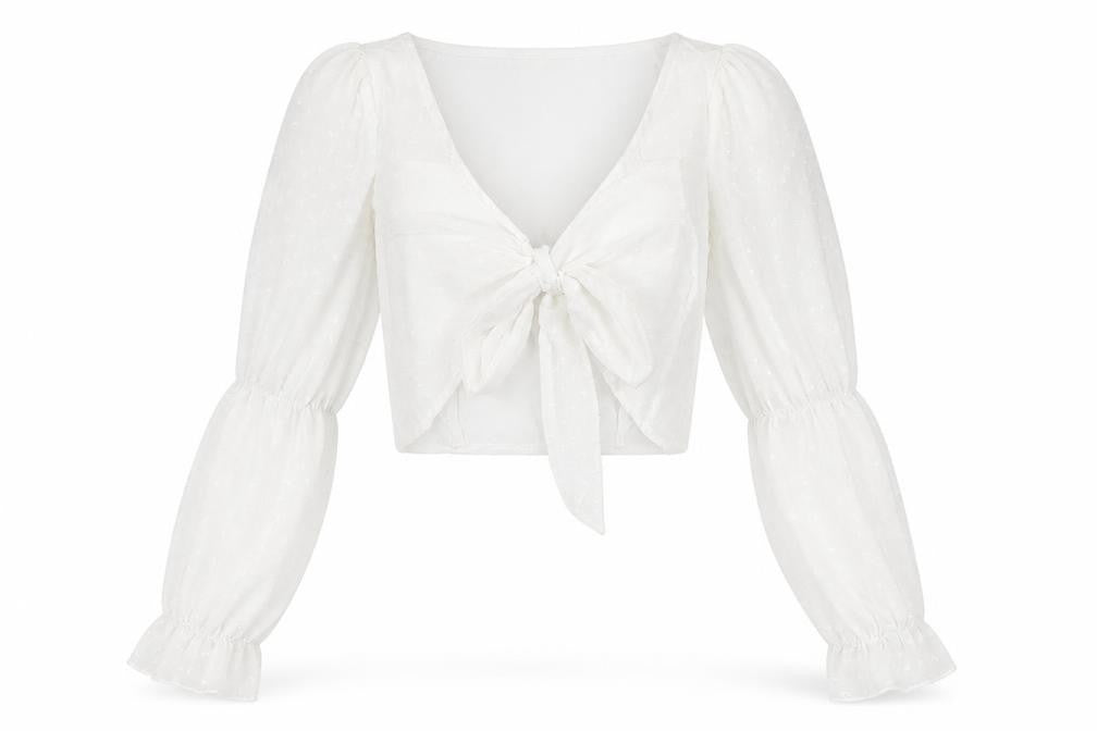 Womens UK Size 8 PRETTYLITTLETHING White Wrap Blouse
