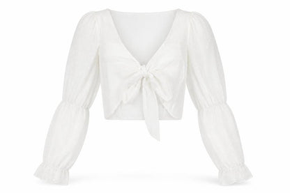 Womens UK Size 8 PRETTYLITTLETHING White Wrap Blouse