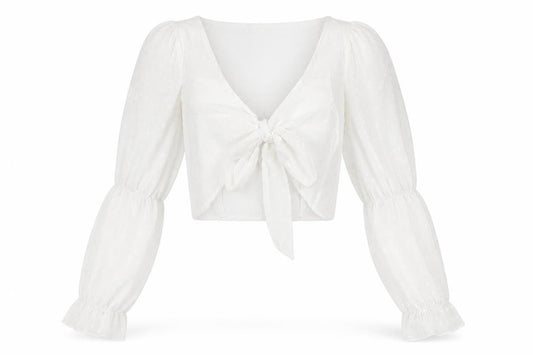 Womens UK Size 8 PRETTYLITTLETHING White Wrap Blouse