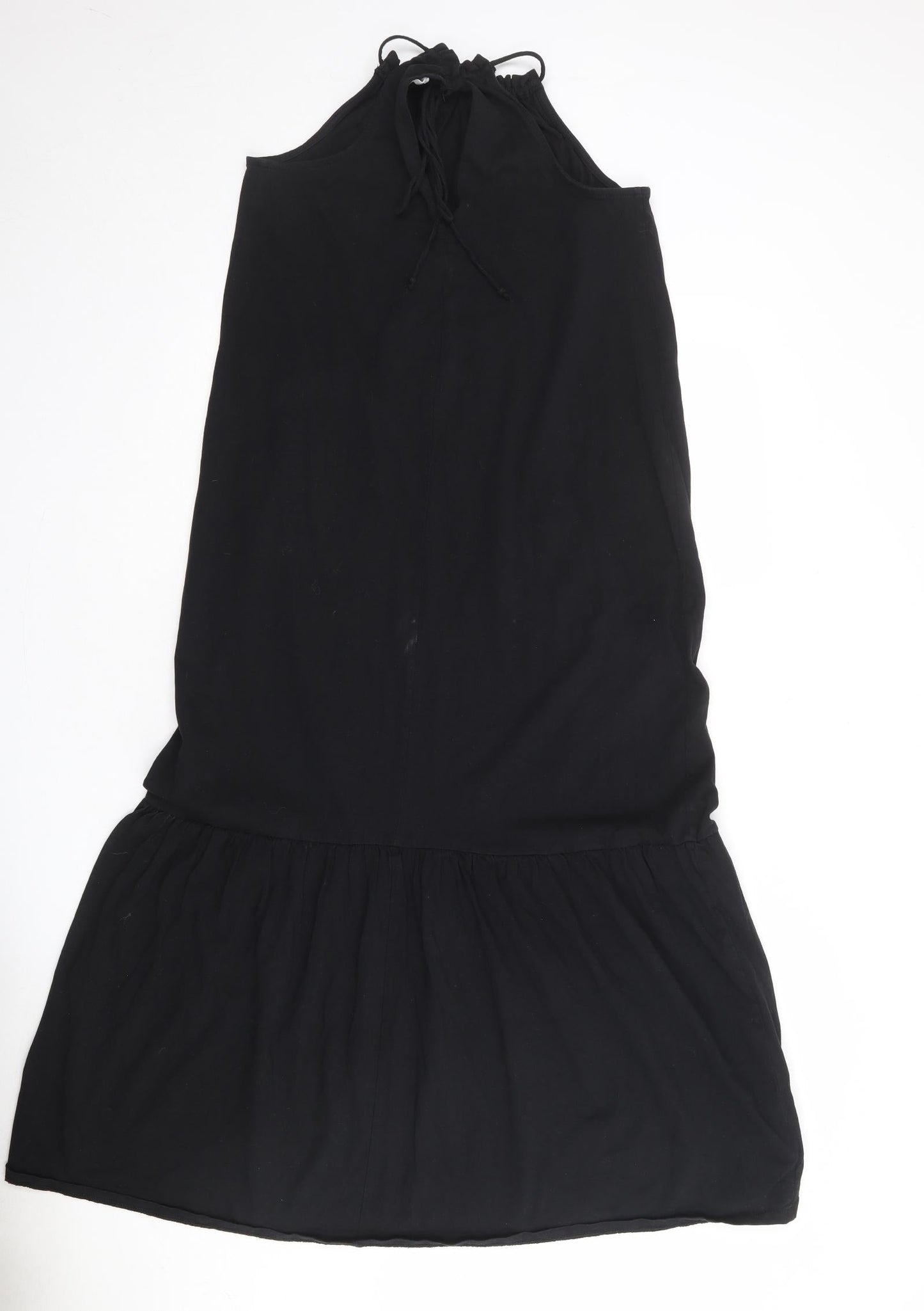 Mango Womens Black 100% Cotton Maxi Size XS Halter Tie