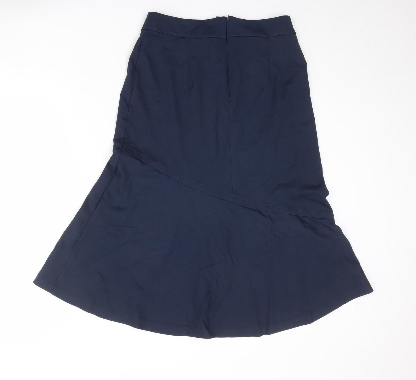 Finery Womens Blue Viscose Swing Skirt Size 10 Zip