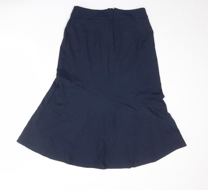 Finery Womens Blue Viscose Swing Skirt Size 10 Zip