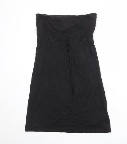 New Look Womens Black Cotton Mini Size 12 Off the Shoulder Pullover