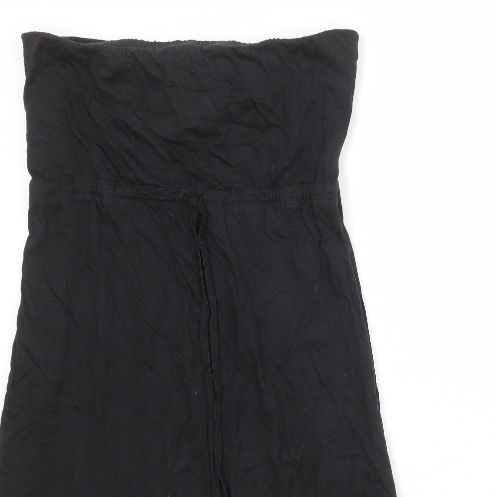 New Look Womens Black Cotton Mini Size 12 Off the Shoulder Pullover