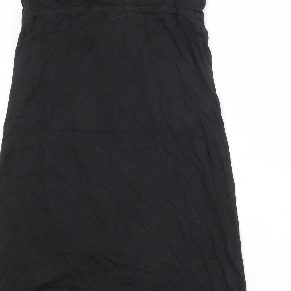 New Look Womens Black Cotton Mini Size 12 Off the Shoulder Pullover