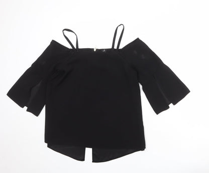 Womens UK Size 12 River Island Black Basic Blouse