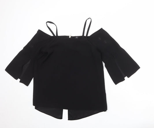 Womens UK Size 12 River Island Black Basic Blouse