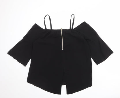 Womens UK Size 12 River Island Black Basic Blouse