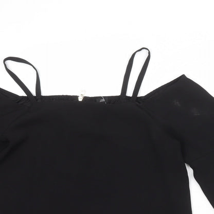 Womens UK Size 12 River Island Black Basic Blouse